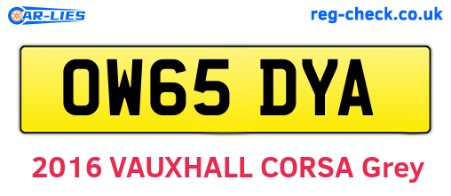 OW65DYA are the vehicle registration plates.