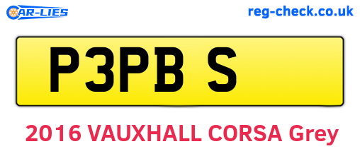 P3PBS are the vehicle registration plates.