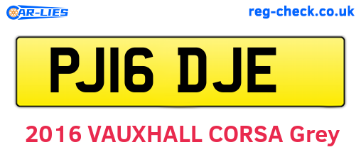 PJ16DJE are the vehicle registration plates.