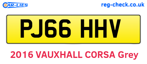 PJ66HHV are the vehicle registration plates.