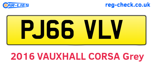 PJ66VLV are the vehicle registration plates.