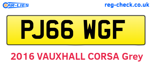 PJ66WGF are the vehicle registration plates.