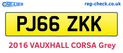PJ66ZKK are the vehicle registration plates.