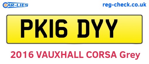 PK16DYY are the vehicle registration plates.