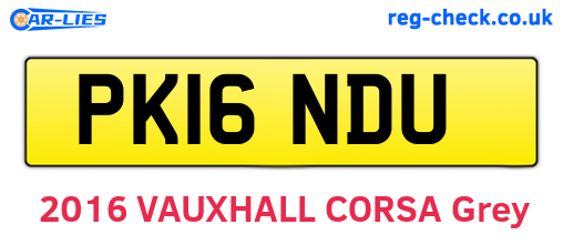 PK16NDU are the vehicle registration plates.