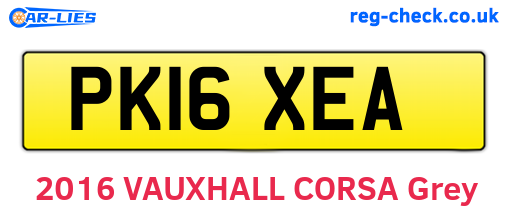 PK16XEA are the vehicle registration plates.
