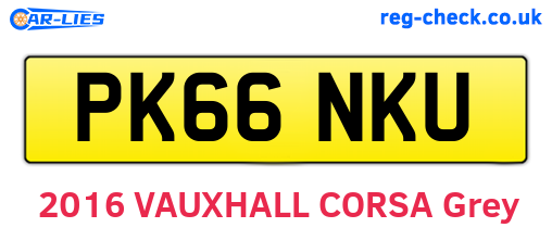 PK66NKU are the vehicle registration plates.