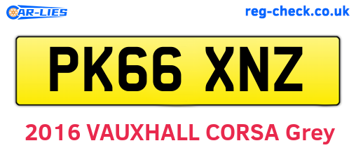 PK66XNZ are the vehicle registration plates.