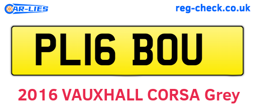 PL16BOU are the vehicle registration plates.
