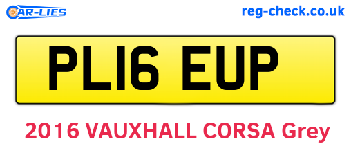 PL16EUP are the vehicle registration plates.