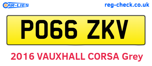 PO66ZKV are the vehicle registration plates.