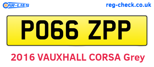 PO66ZPP are the vehicle registration plates.