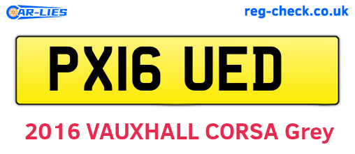 PX16UED are the vehicle registration plates.