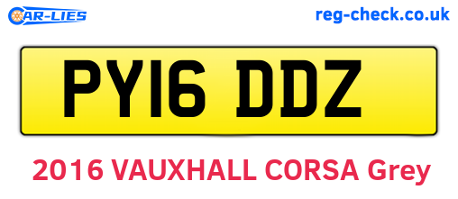 PY16DDZ are the vehicle registration plates.