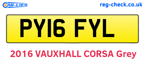 PY16FYL are the vehicle registration plates.