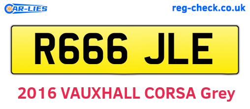 R666JLE are the vehicle registration plates.