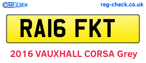 RA16FKT are the vehicle registration plates.