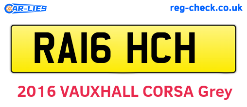 RA16HCH are the vehicle registration plates.