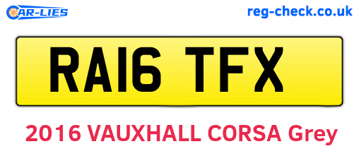 RA16TFX are the vehicle registration plates.