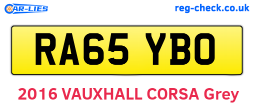 RA65YBO are the vehicle registration plates.