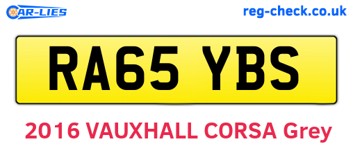 RA65YBS are the vehicle registration plates.