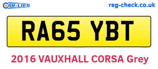 RA65YBT are the vehicle registration plates.
