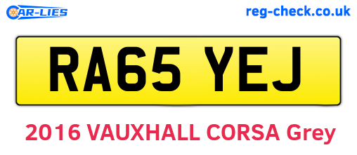 RA65YEJ are the vehicle registration plates.