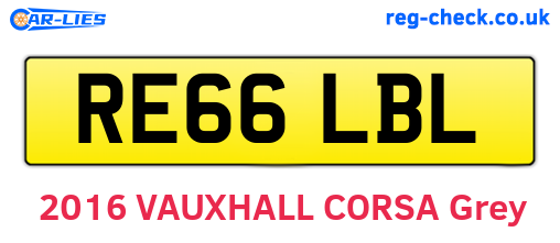 RE66LBL are the vehicle registration plates.