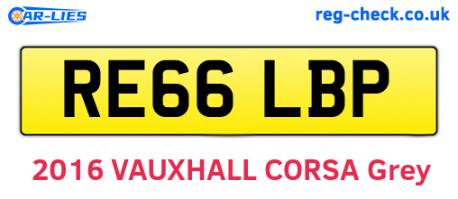 RE66LBP are the vehicle registration plates.