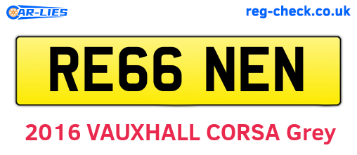 RE66NEN are the vehicle registration plates.