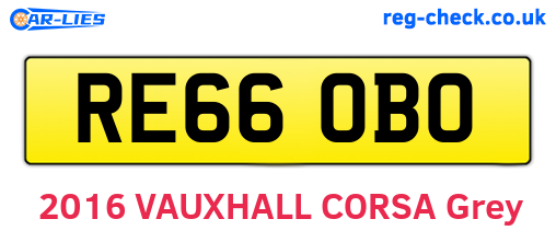 RE66OBO are the vehicle registration plates.