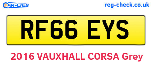 RF66EYS are the vehicle registration plates.