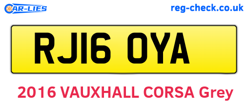 RJ16OYA are the vehicle registration plates.