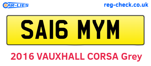 SA16MYM are the vehicle registration plates.