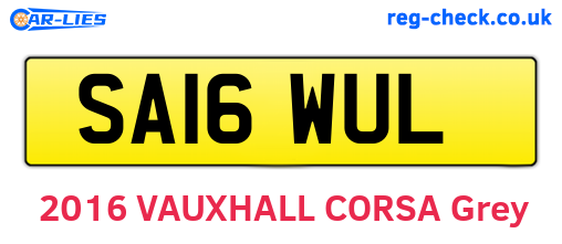 SA16WUL are the vehicle registration plates.