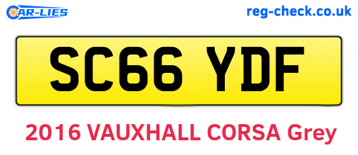 SC66YDF are the vehicle registration plates.