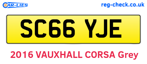 SC66YJE are the vehicle registration plates.