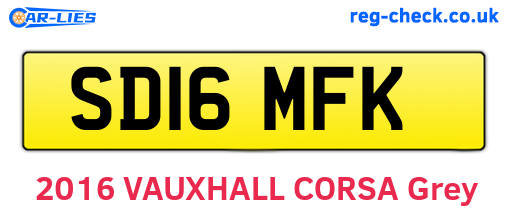 SD16MFK are the vehicle registration plates.