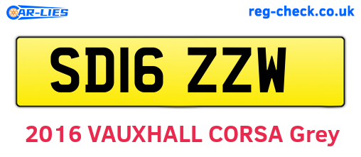 SD16ZZW are the vehicle registration plates.