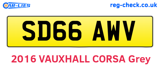 SD66AWV are the vehicle registration plates.
