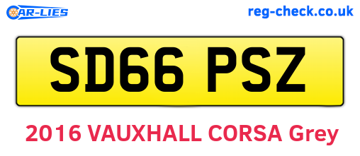 SD66PSZ are the vehicle registration plates.