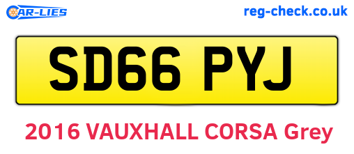 SD66PYJ are the vehicle registration plates.