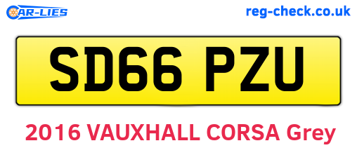 SD66PZU are the vehicle registration plates.