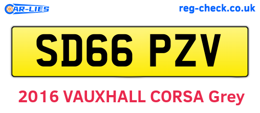 SD66PZV are the vehicle registration plates.