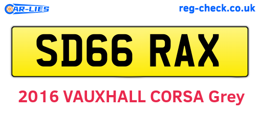 SD66RAX are the vehicle registration plates.