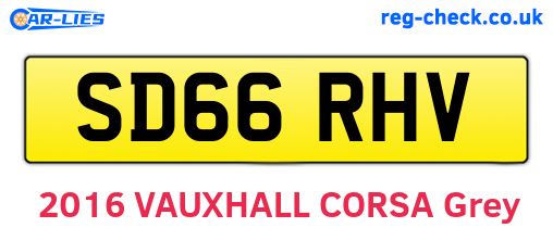 SD66RHV are the vehicle registration plates.