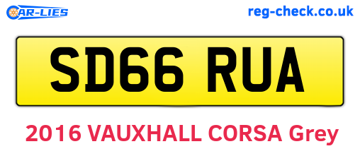 SD66RUA are the vehicle registration plates.