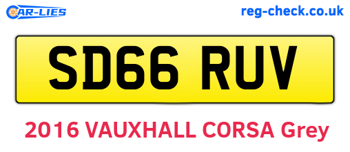 SD66RUV are the vehicle registration plates.