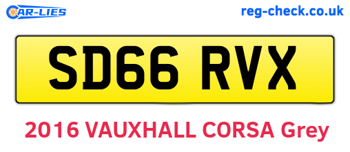 SD66RVX are the vehicle registration plates.