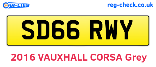 SD66RWY are the vehicle registration plates.